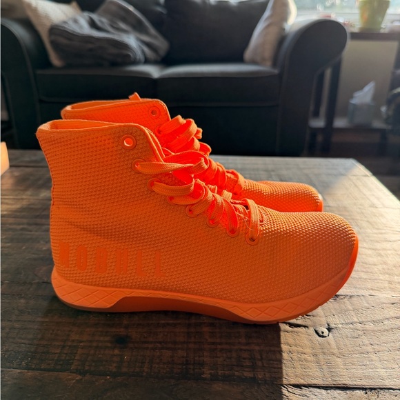 NOBULL W/7 | M/5.5 Orange High-Top Trainers - Picture 2 of 9